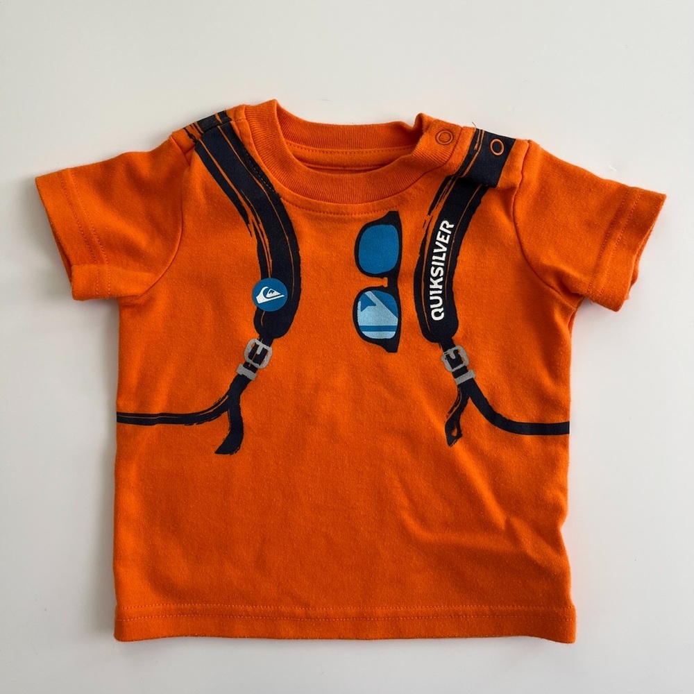 Quiksilver Orange Backpack Graphic Tee